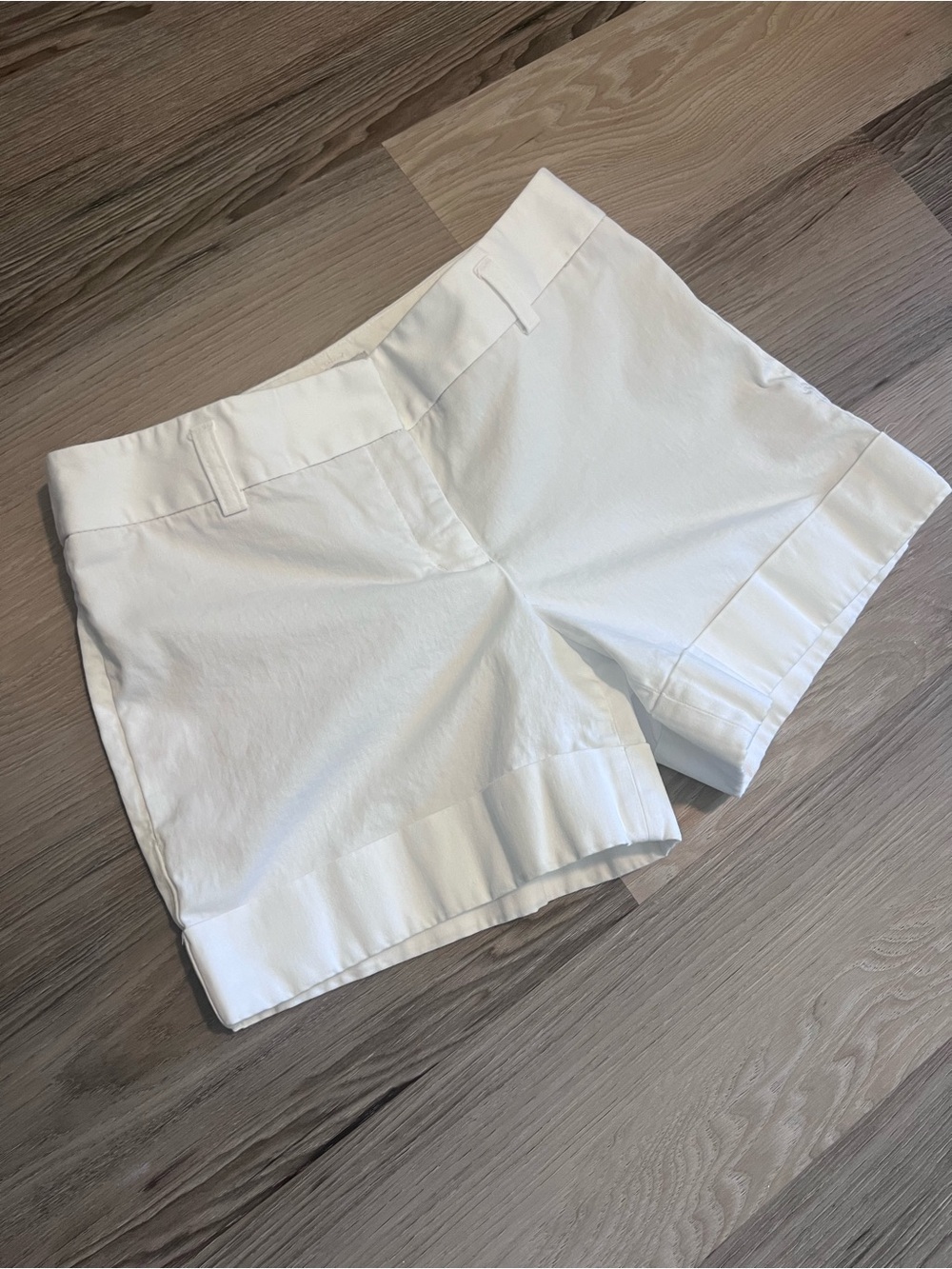 Express Women’s White Cuffed Cotton Shorts